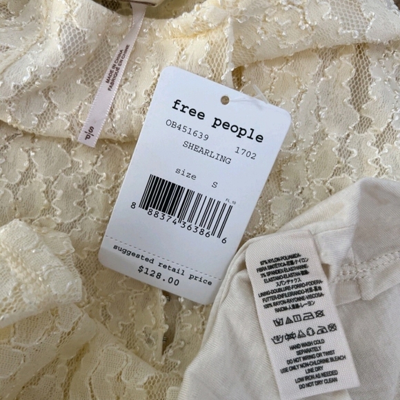 Free People Ivory Lace Long Sleeve Dress Small - Picture 7 of 12